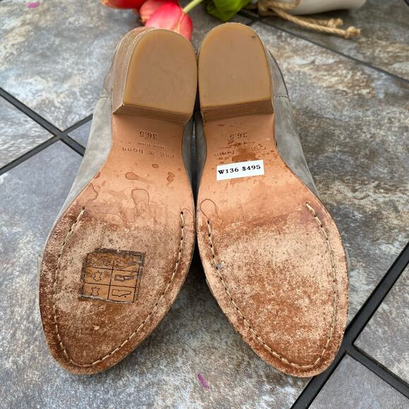 Rag &  Bone Taupe Suede Harrow Stacked Heel Ankle Booties 6.5 Western Boho - Picture 8 of 8